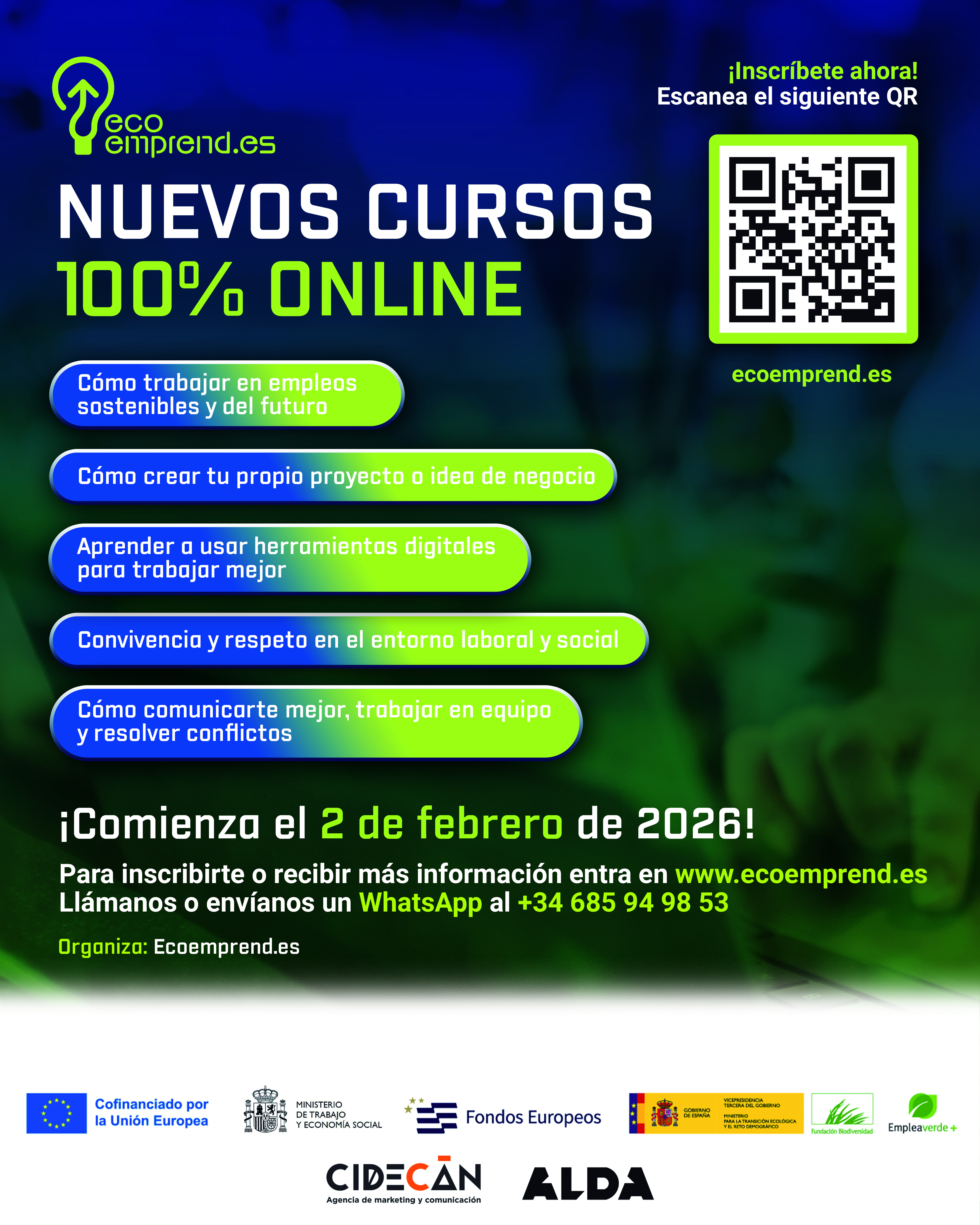 EcoEmprend.es lanza en Canarias una nueva edición de cursos gratuitos para impulsar el ecoemprendimiento y el empleo verde